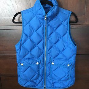 J. Crew Excursion Quilted Down Vest Royal Blue XS